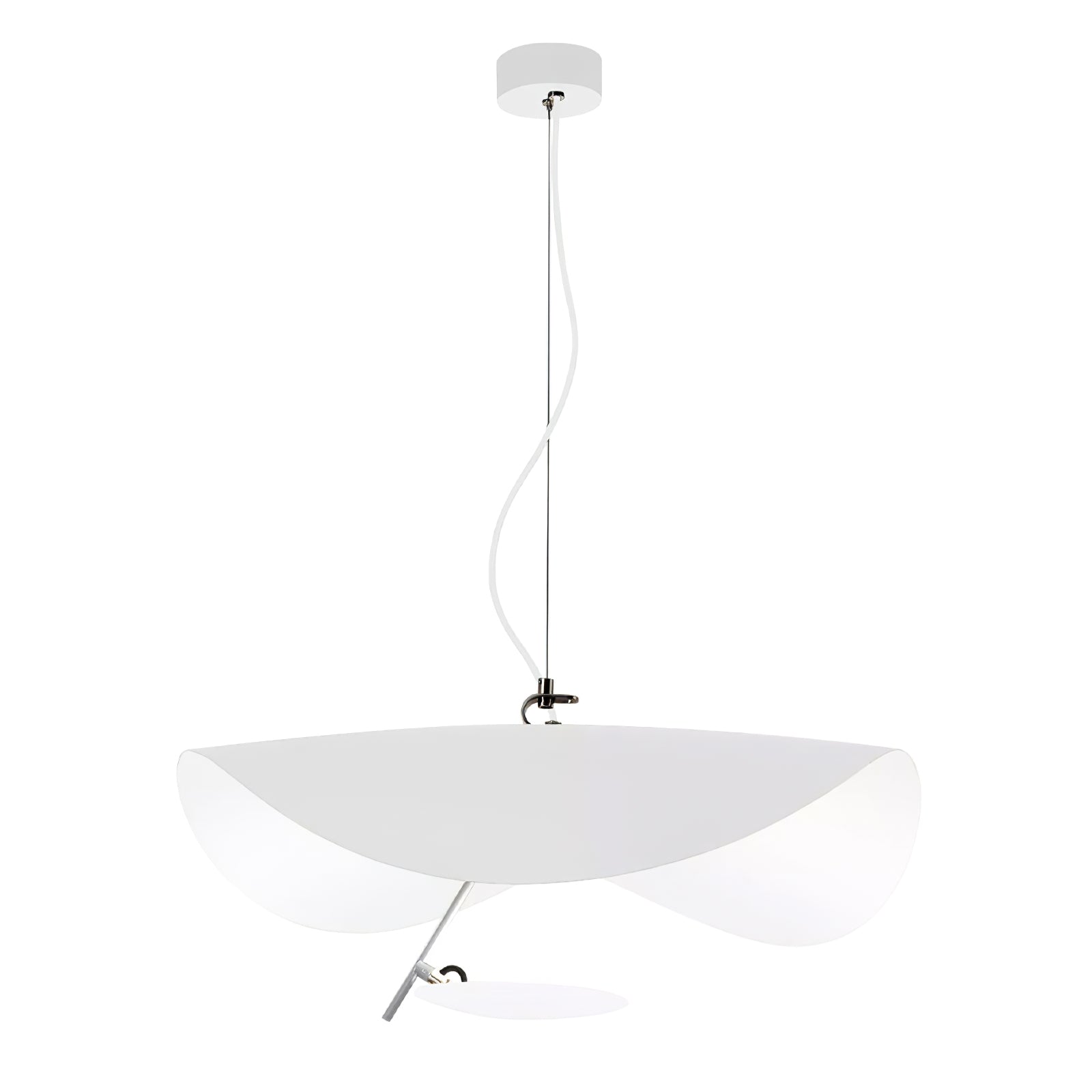Pendant Lamp Art Deco with Curved Wave Shade and Integrated LED