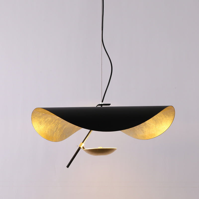 Pendant Lamp Art Deco with Curved Wave Shade and Integrated LED