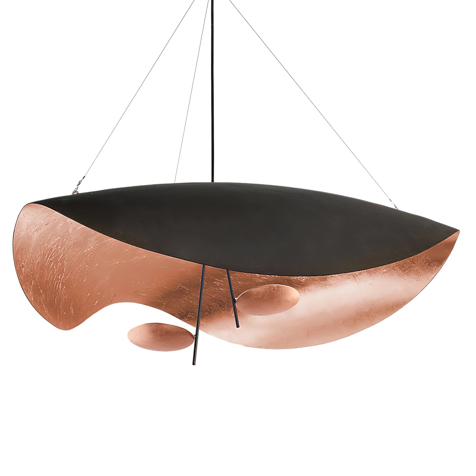 Pendant Lamp Art Deco with Curved Wave Shade and Integrated LED