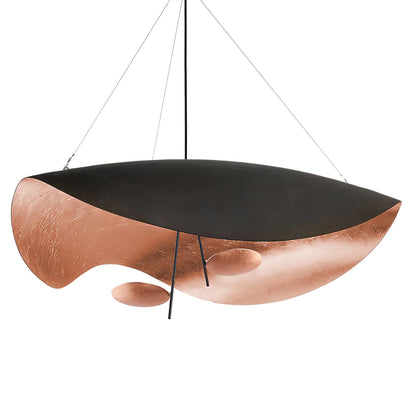 Pendant Lamp Art Deco with Curved Wave Shade and Integrated LED