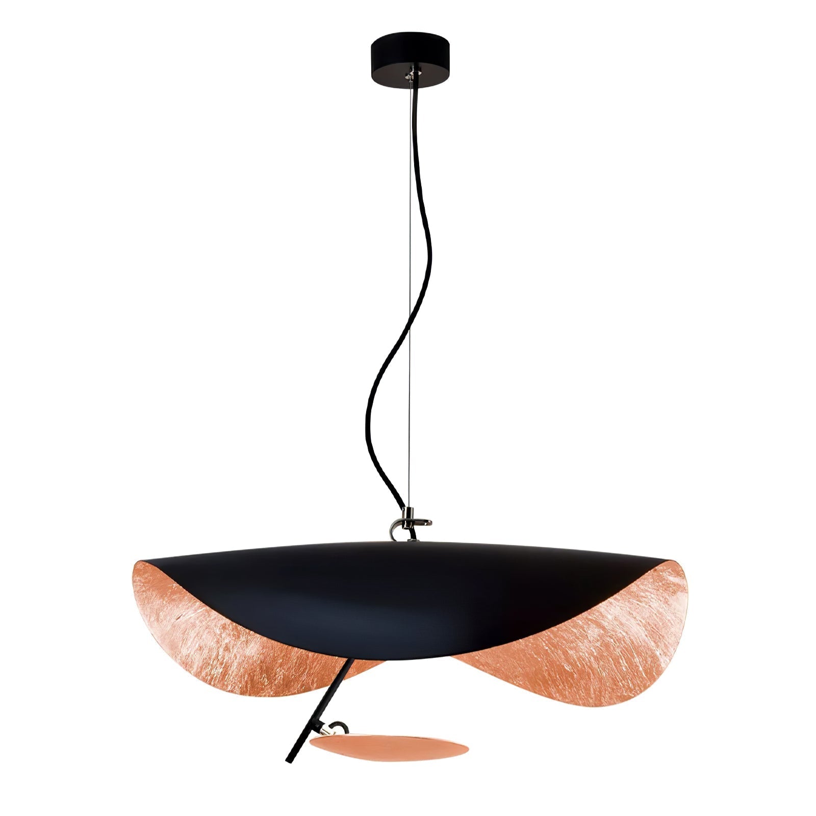 Pendant Lamp Art Deco with Curved Wave Shade and Integrated LED