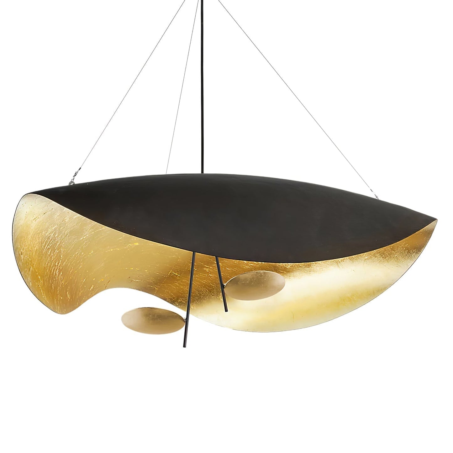 Pendant Lamp Art Deco with Curved Wave Shade and Integrated LED