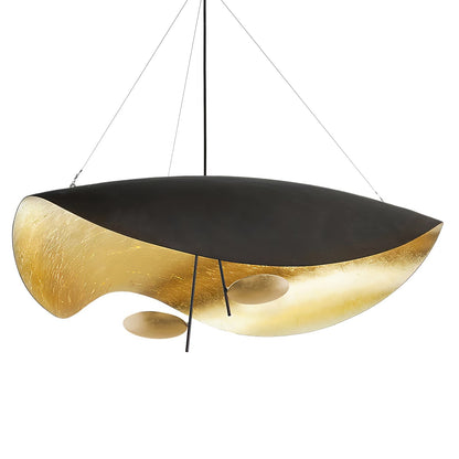 Pendant Lamp Art Deco with Curved Wave Shade and Integrated LED