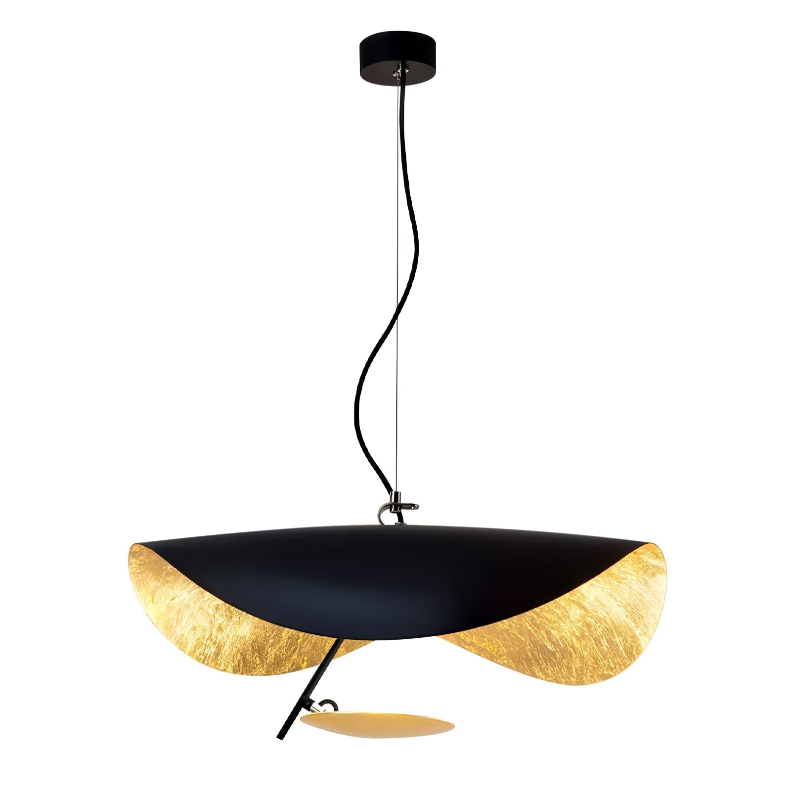 Pendant Lamp Art Deco with Curved Wave Shade and Integrated LED