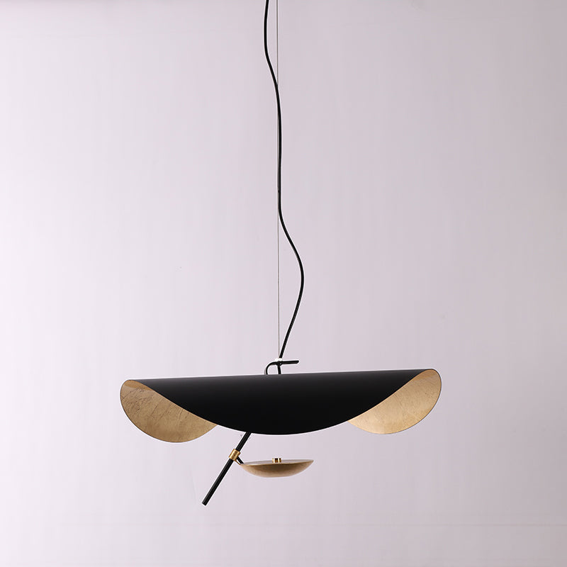 Pendant Lamp Art Deco with Curved Wave Shade and Integrated LED