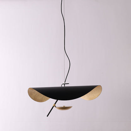 Pendant Lamp Art Deco with Curved Wave Shade and Integrated LED