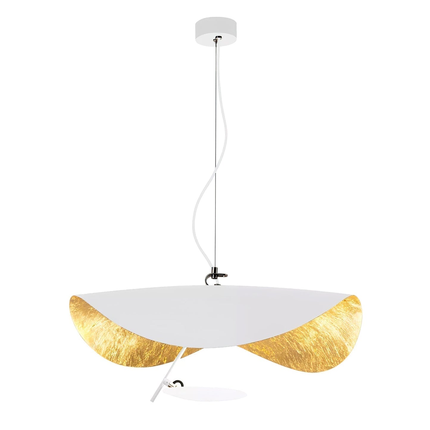 Pendant Lamp Art Deco with Curved Wave Shade and Integrated LED