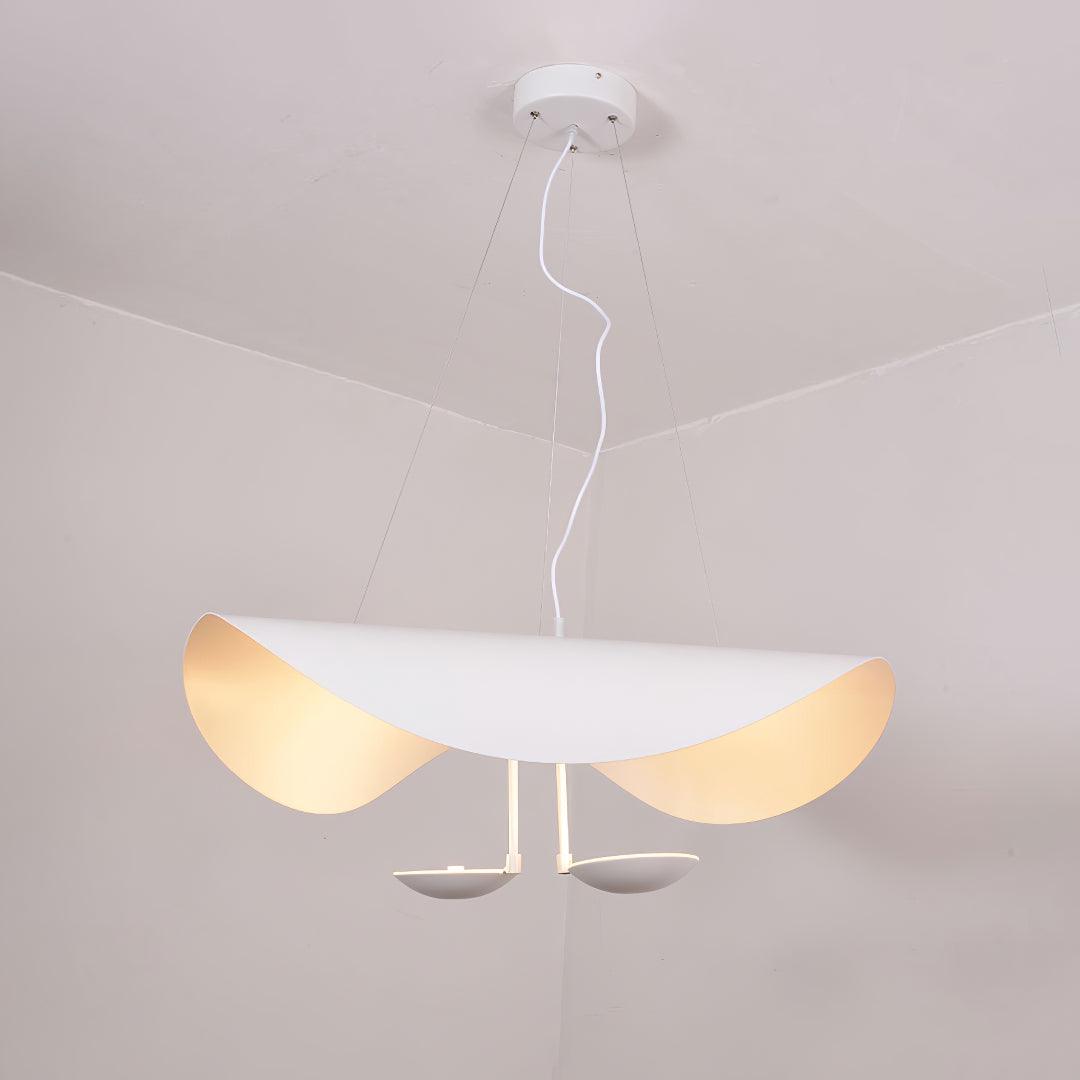 Pendant Lamp Art Deco with Curved Wave Shade and Integrated LED