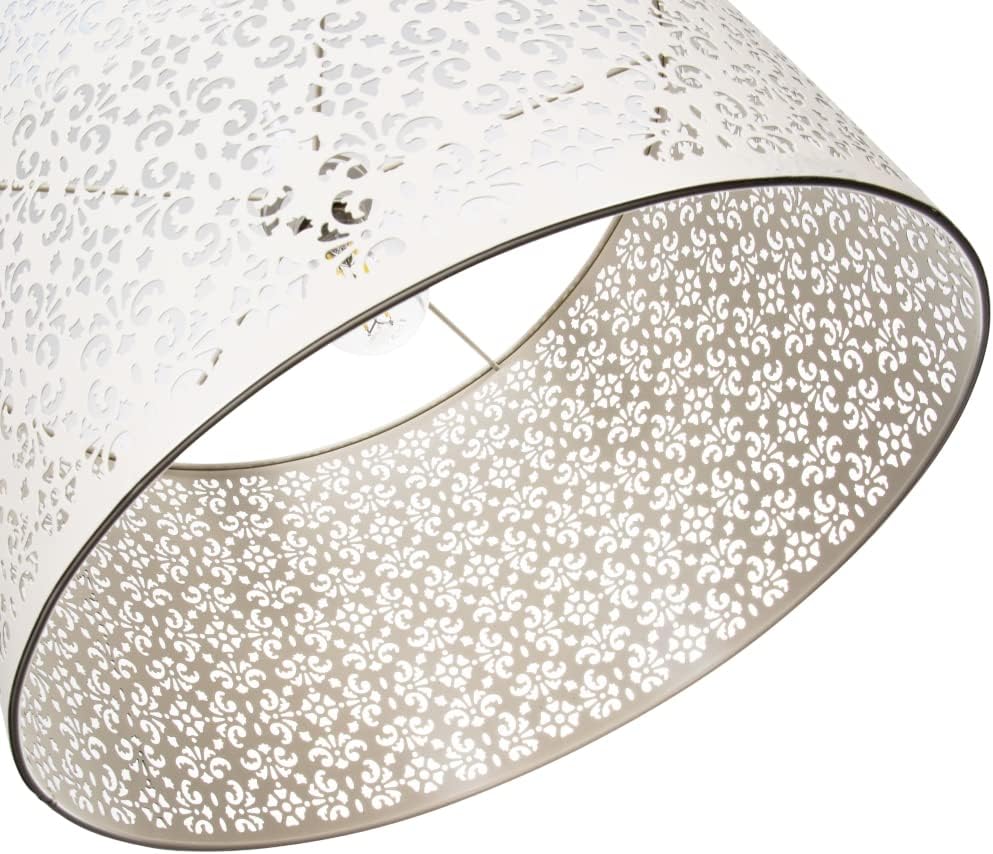 Pendant Lamp Bohemian Moroccan with Cutout Floral Metal Shade