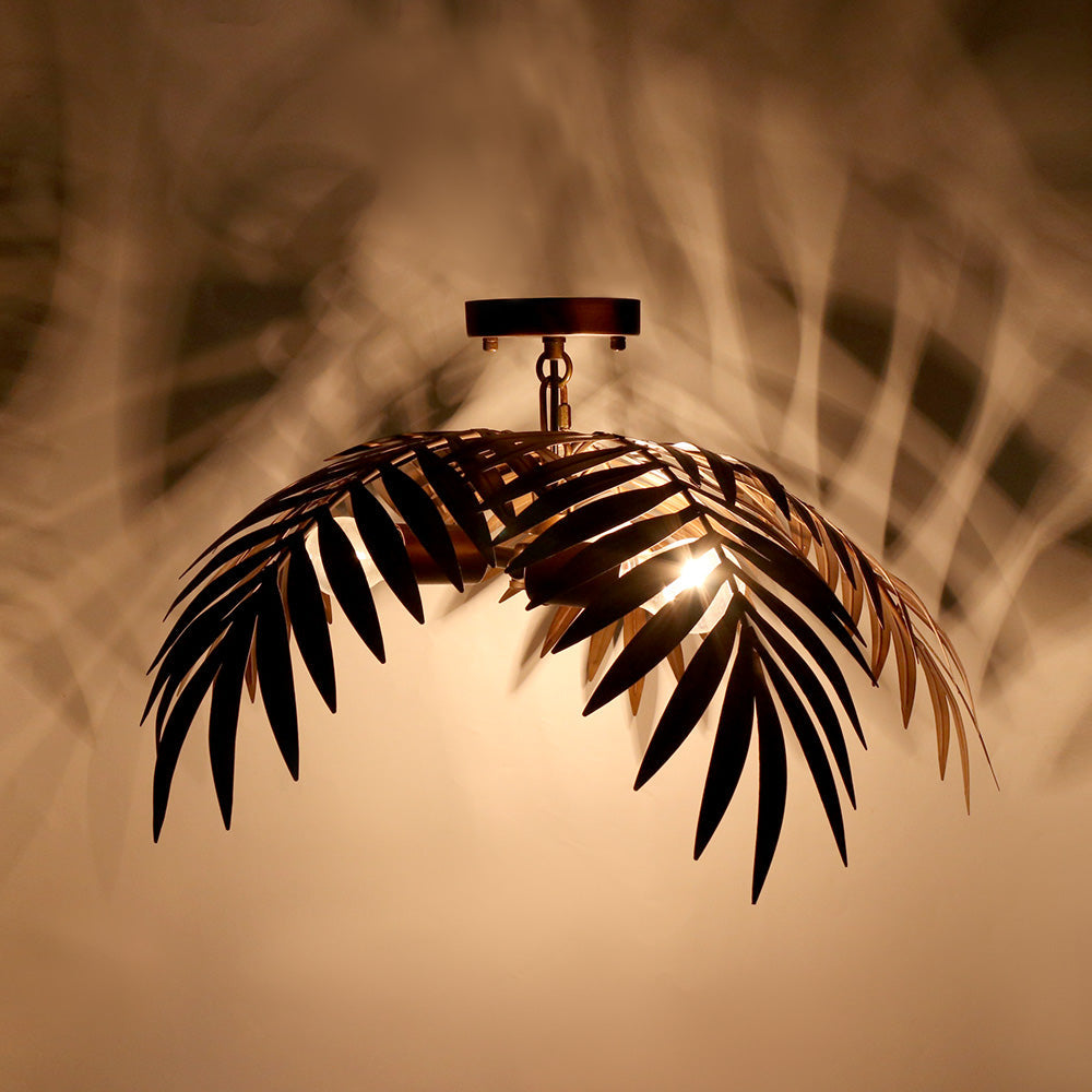 Pendant Lamp Bohemian Palm Leaf Design with Adjustable Cable and E27 Fitting