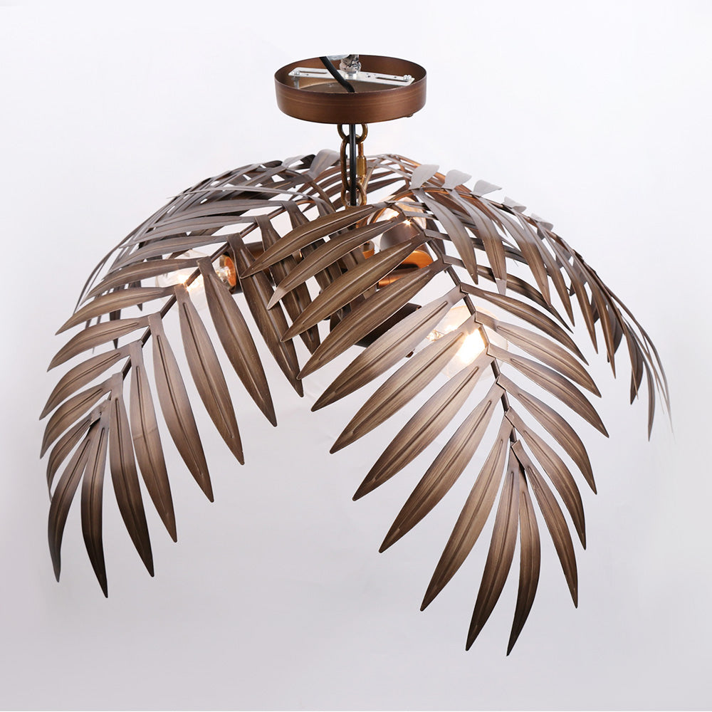 Pendant Lamp Bohemian Palm Leaf Design with Adjustable Cable and E27 Fitting