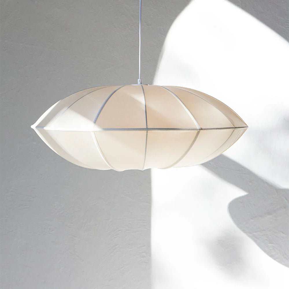 Pendant Lamp Bohemian with Oval Fabric Shade and Adjustable Cable