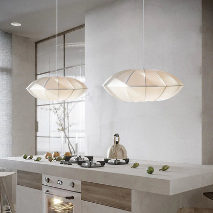 Pendant Lamp Bohemian with Oval Fabric Shade and Adjustable Cable