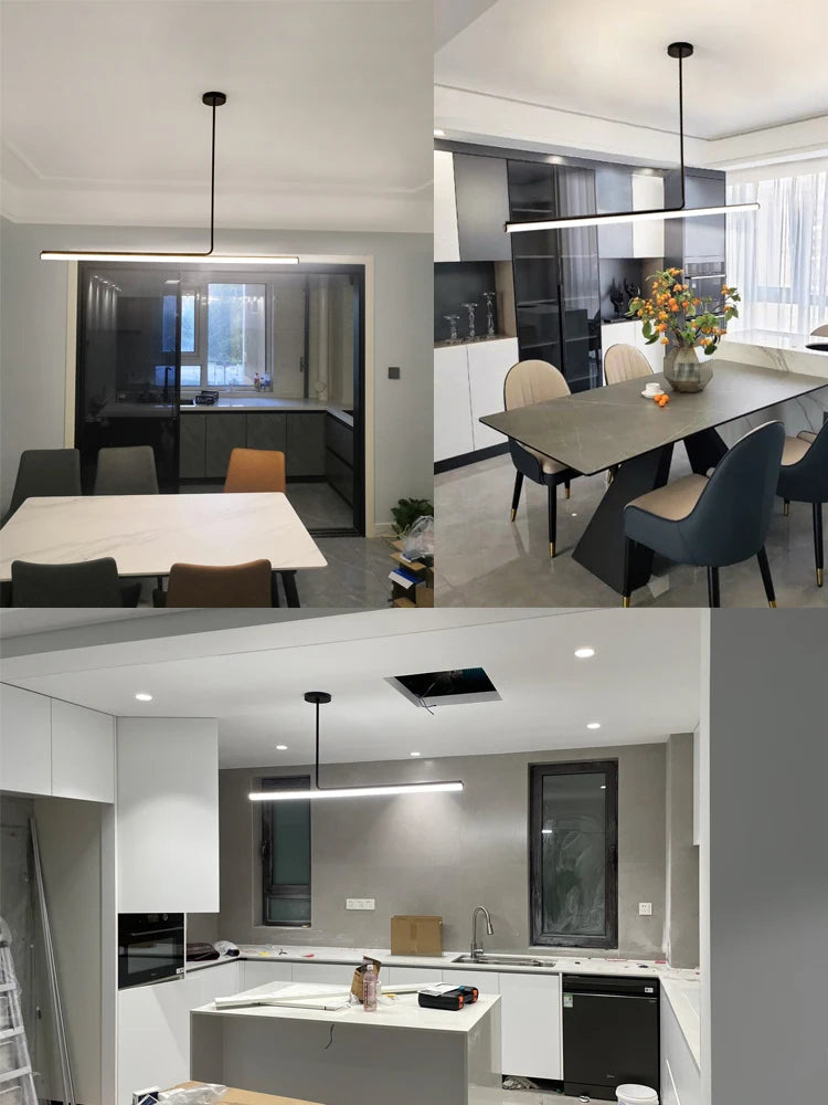Pendant Lamp Minimalist Linear LED Bar with Adjustable Color Temperature
