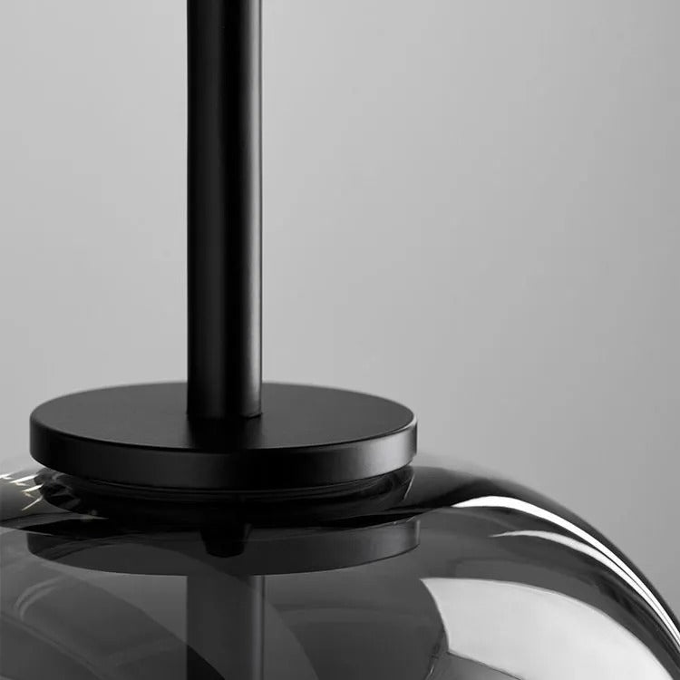 Pendant Lamp Minimalist Modern with Smoked Glass Dome Shade