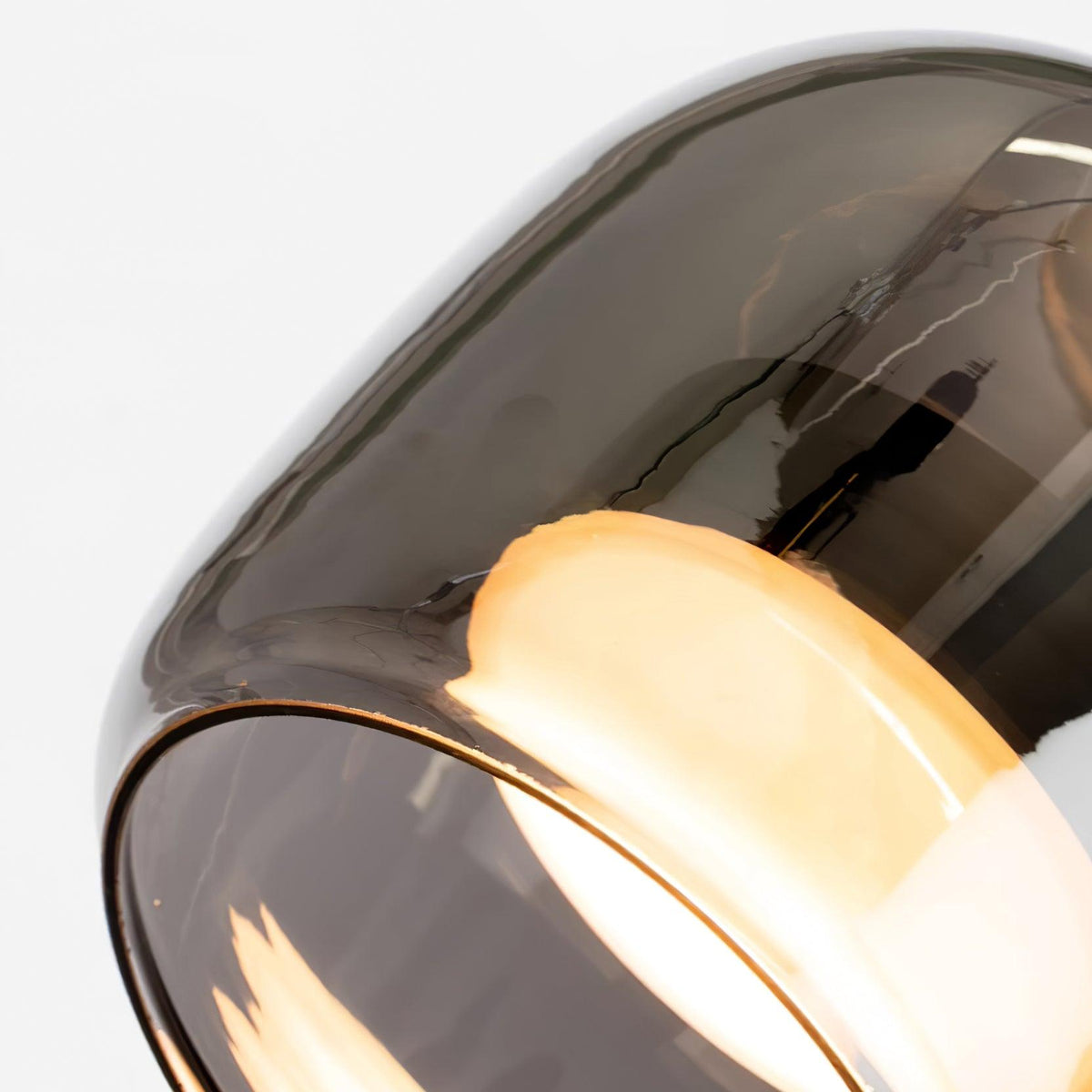 Pendant Lamp Minimalist Modern with Smoked Glass Dome Shade