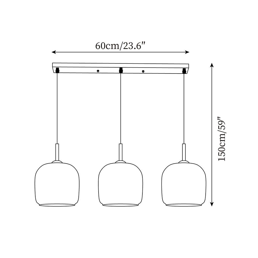 Pendant Lamp Minimalist Modern with Smoked Glass Dome Shade