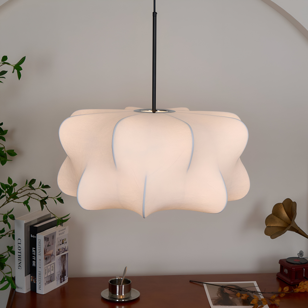Pendant Lamp Minimalist Wabi Sabi Cocoon Shape with Adjustable Cable