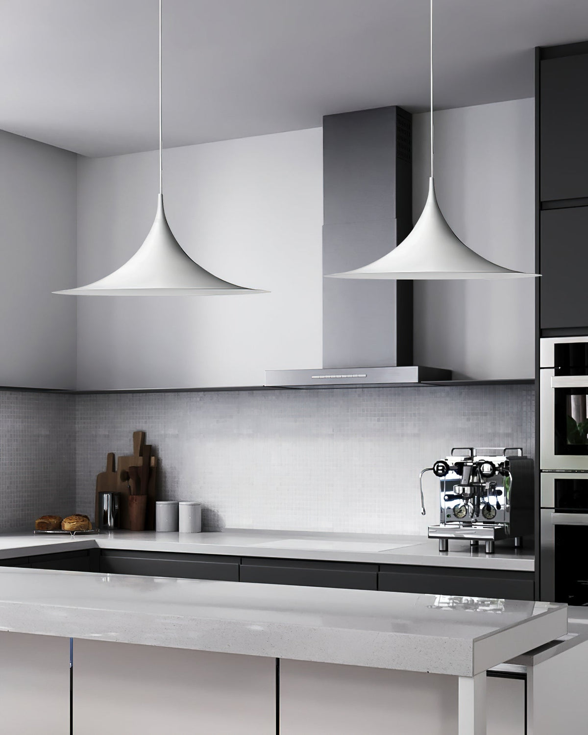 Pendant Lamp Minimalist with Flared Shade and Adjustable Cord