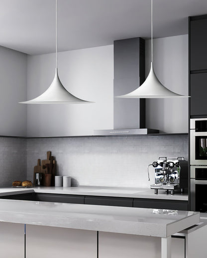 Pendant Lamp Minimalist with Flared Shade and Adjustable Cord