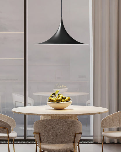 Pendant Lamp Minimalist with Flared Shade and Adjustable Cord