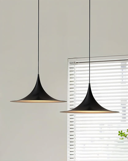 Pendant Lamp Minimalist with Flared Shade and Adjustable Cord