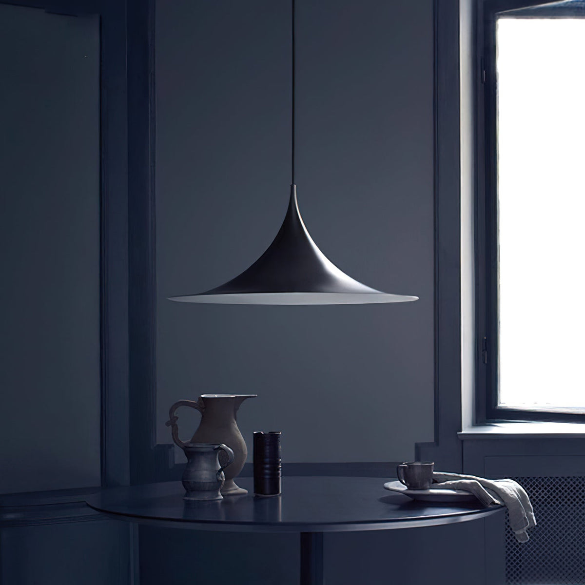 Pendant Lamp Minimalist with Flared Shade and Adjustable Cord
