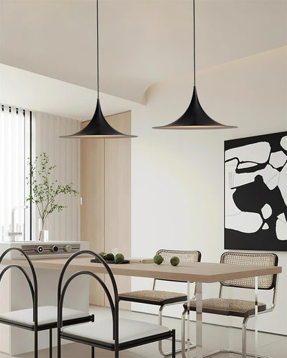Pendant Lamp Minimalist with Flared Shade and Adjustable Cord
