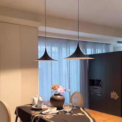 Pendant Lamp Minimalist with Flared Shade and Adjustable Cord
