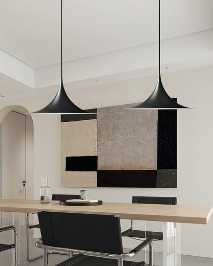 Pendant Lamp Minimalist with Flared Shade and Adjustable Cord