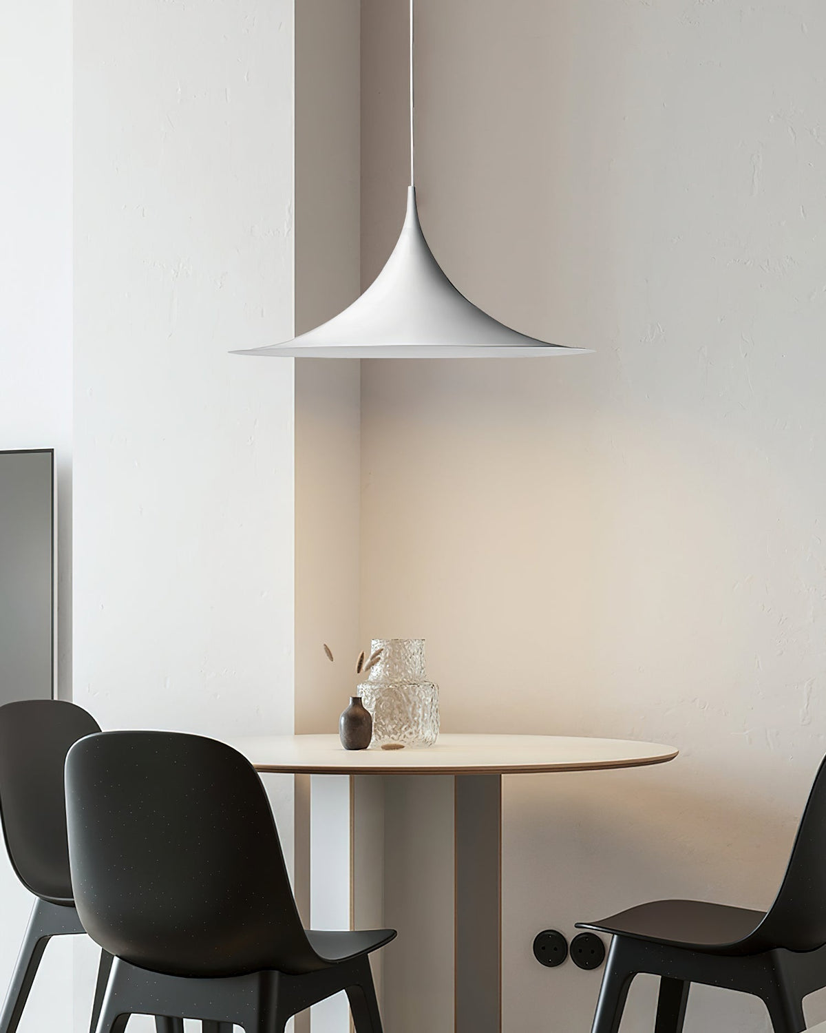 Pendant Lamp Minimalist with Flared Shade and Adjustable Cord