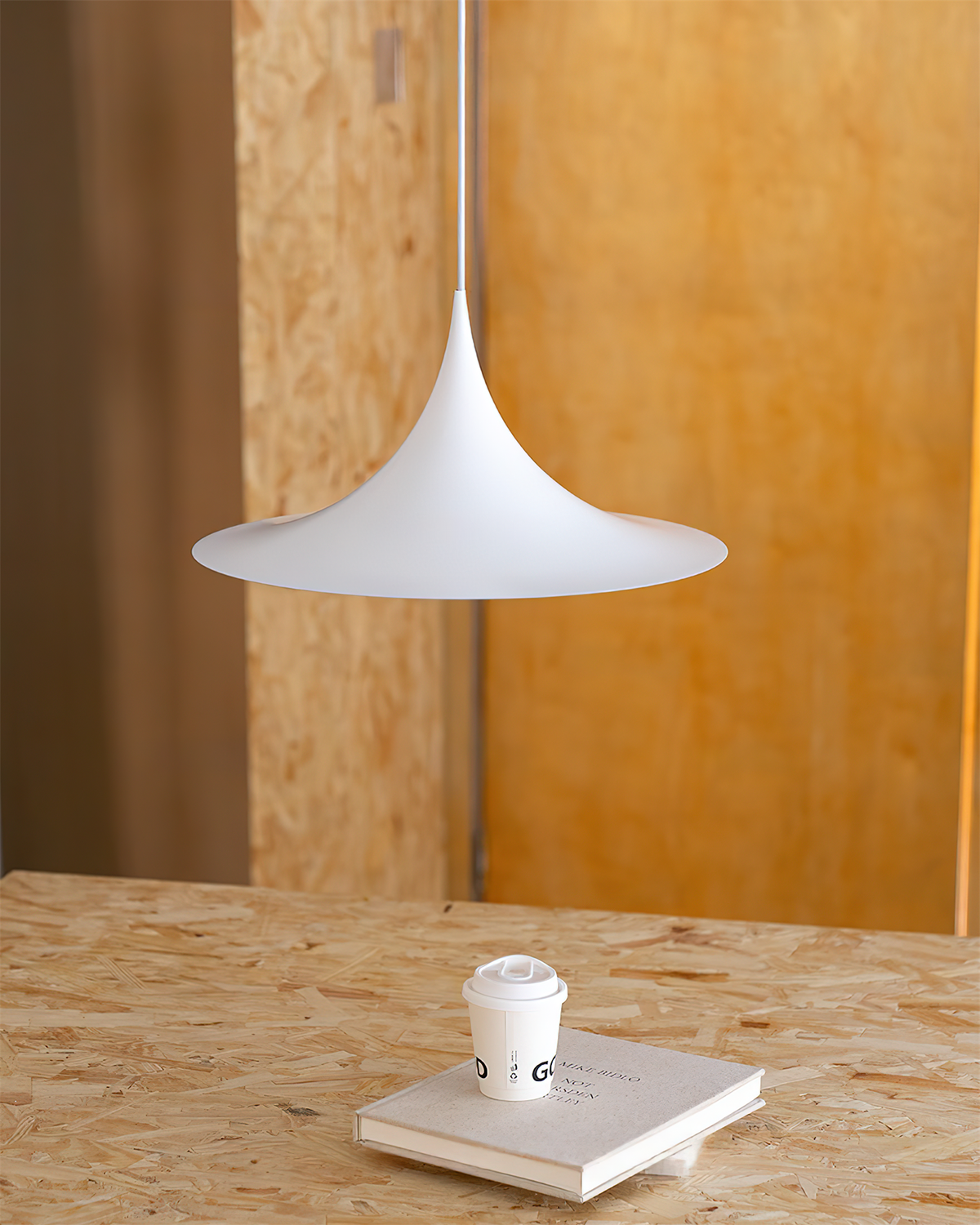 Pendant Lamp Minimalist with Flared Shade and Adjustable Cord
