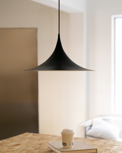 Pendant Lamp Minimalist with Flared Shade and Adjustable Cord