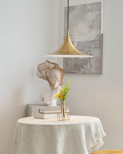 Pendant Lamp Minimalist with Flared Shade and Adjustable Cord