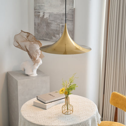 Pendant Lamp Minimalist with Flared Shade and Adjustable Cord