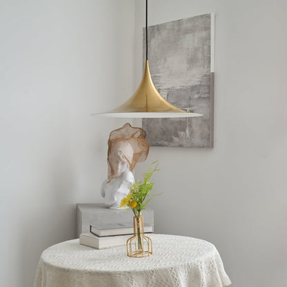 Pendant Lamp Minimalist with Flared Shade and Adjustable Cord