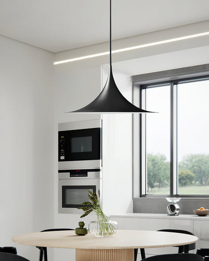 Pendant Lamp Minimalist with Flared Shade and Adjustable Cord