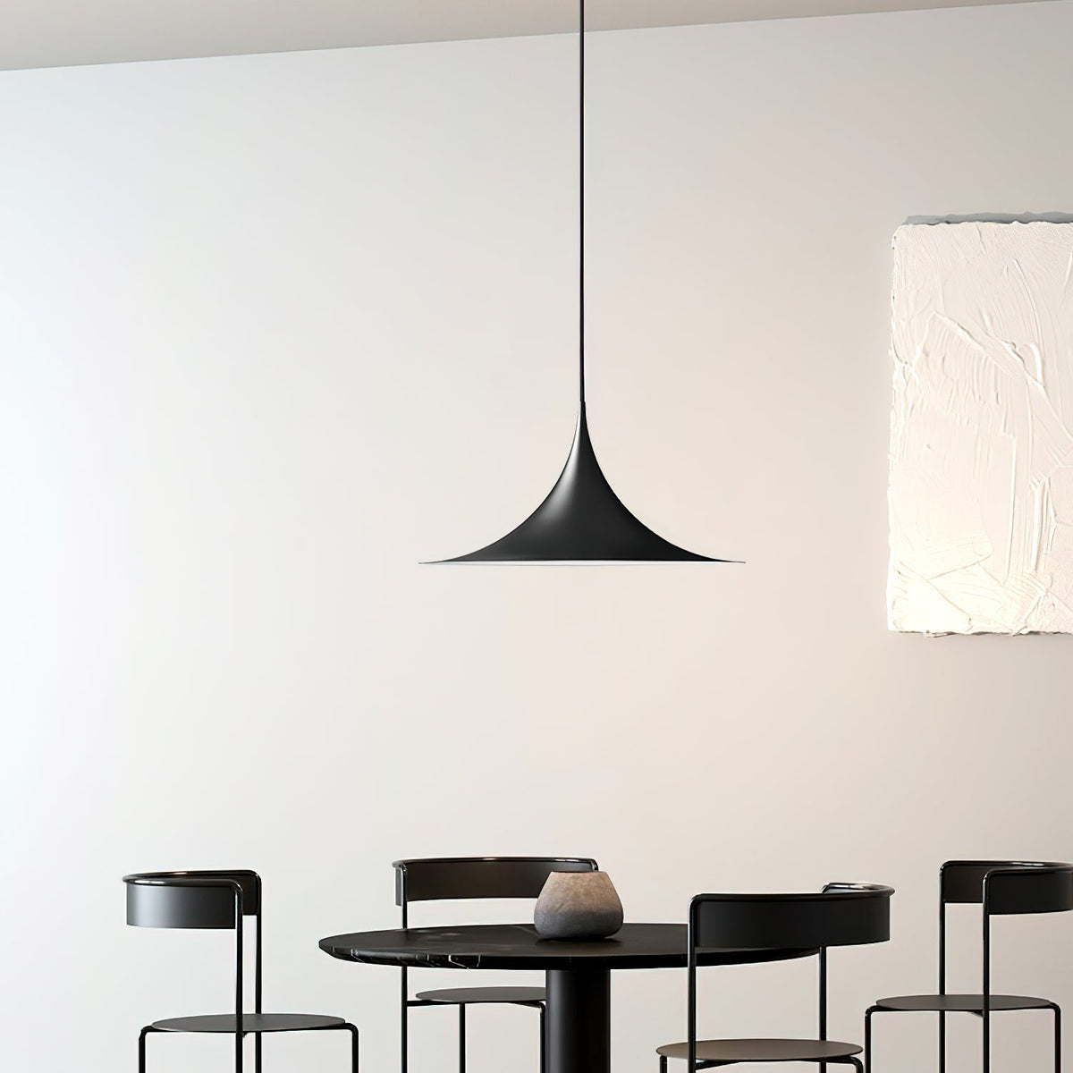 Pendant Lamp Minimalist with Flared Shade and Adjustable Cord