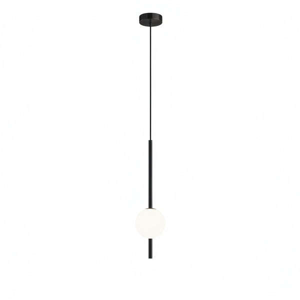 Pendant Lamp Minimalist with Globe Glass Shade and Adjustable Height