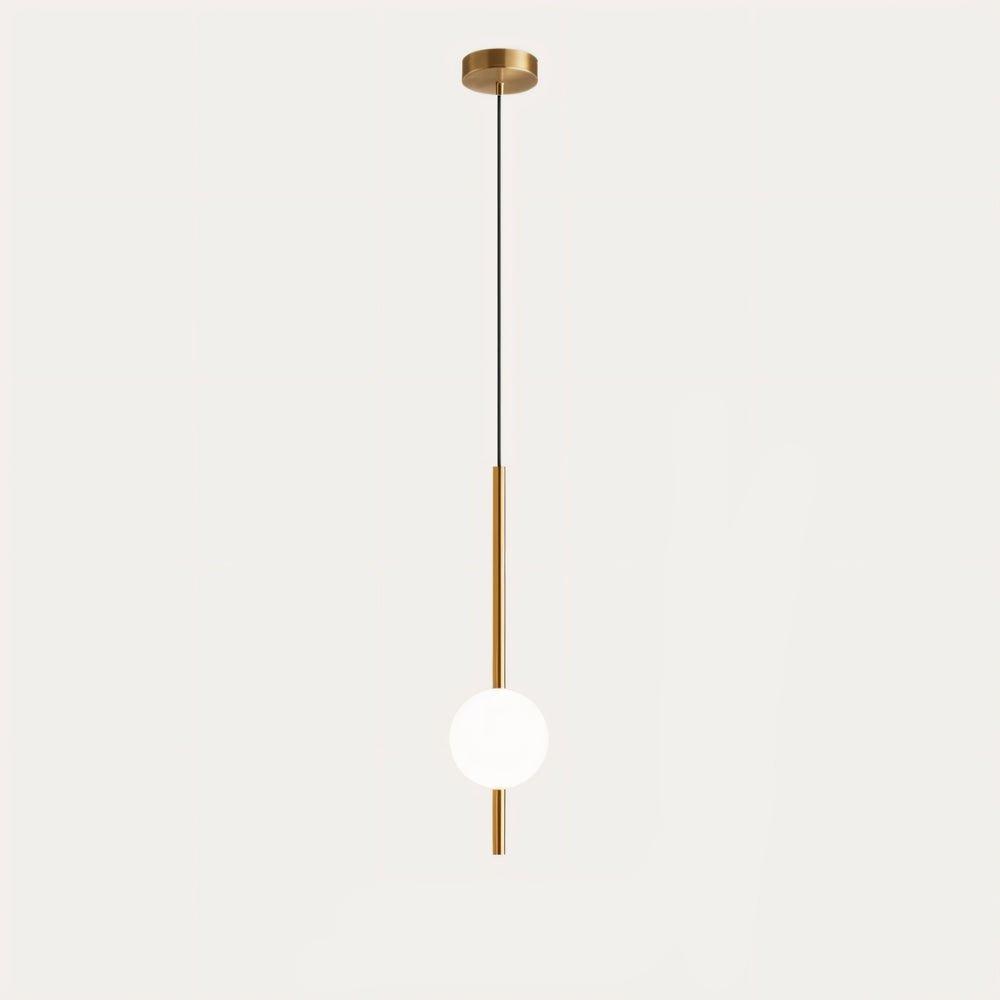 Pendant Lamp Minimalist with Globe Glass Shade and Adjustable Height