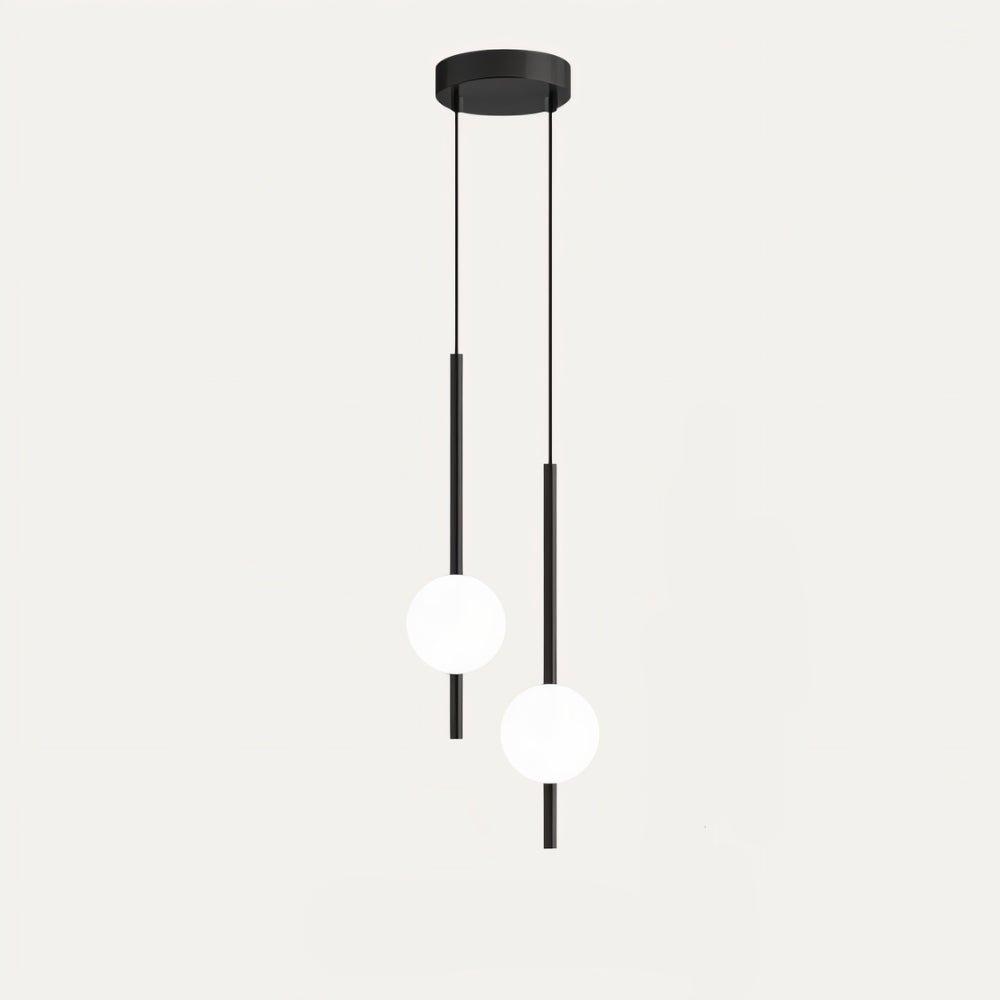 Pendant Lamp Minimalist with Globe Glass Shade and Adjustable Height