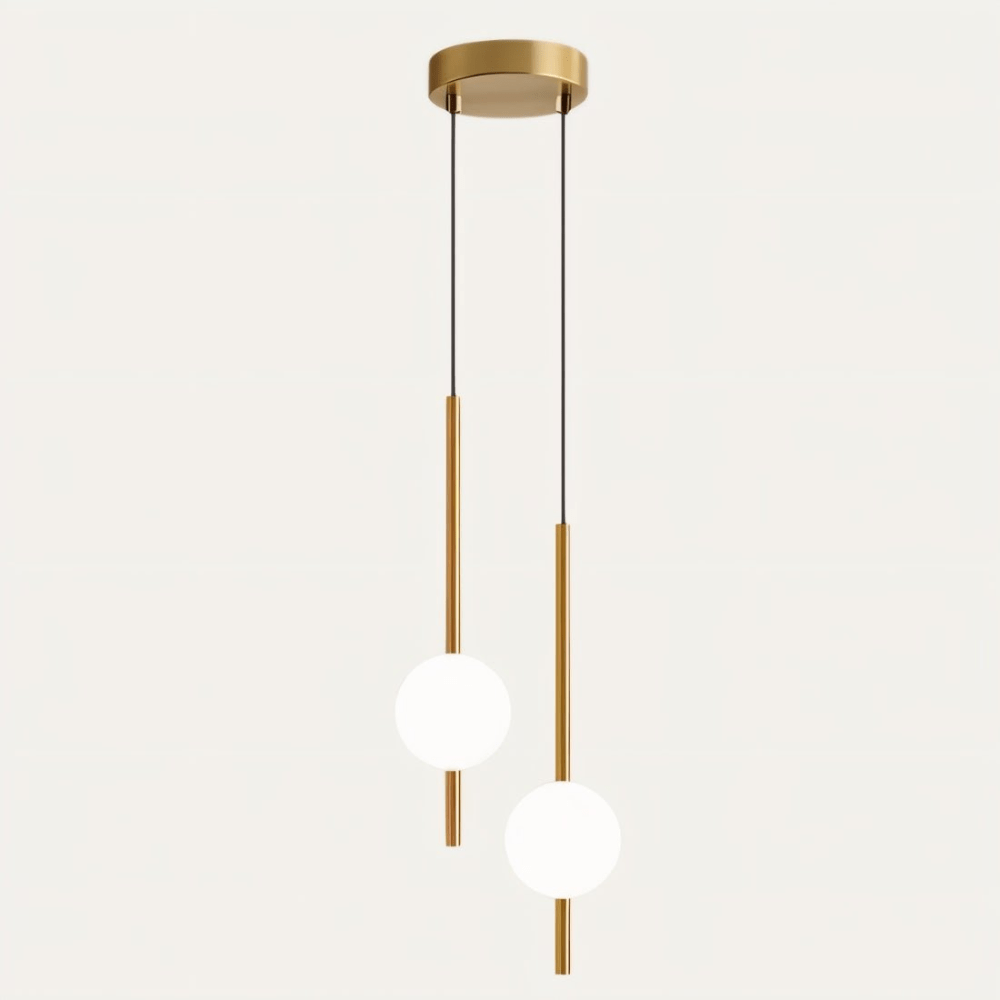 Pendant Lamp Minimalist with Globe Glass Shade and Adjustable Height