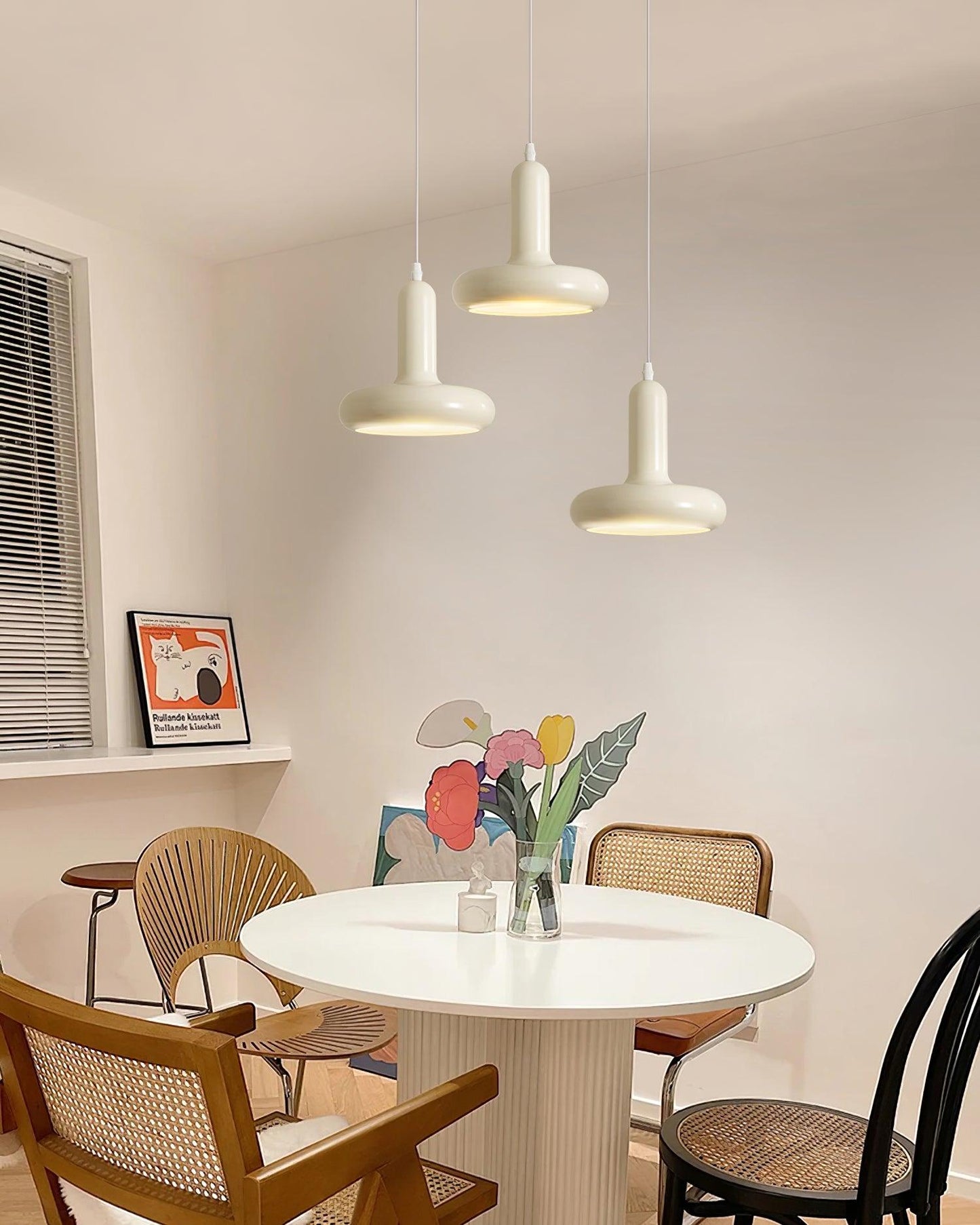 Pendant Lamp Minimalist with Round Donut Shade and Adjustable Cord