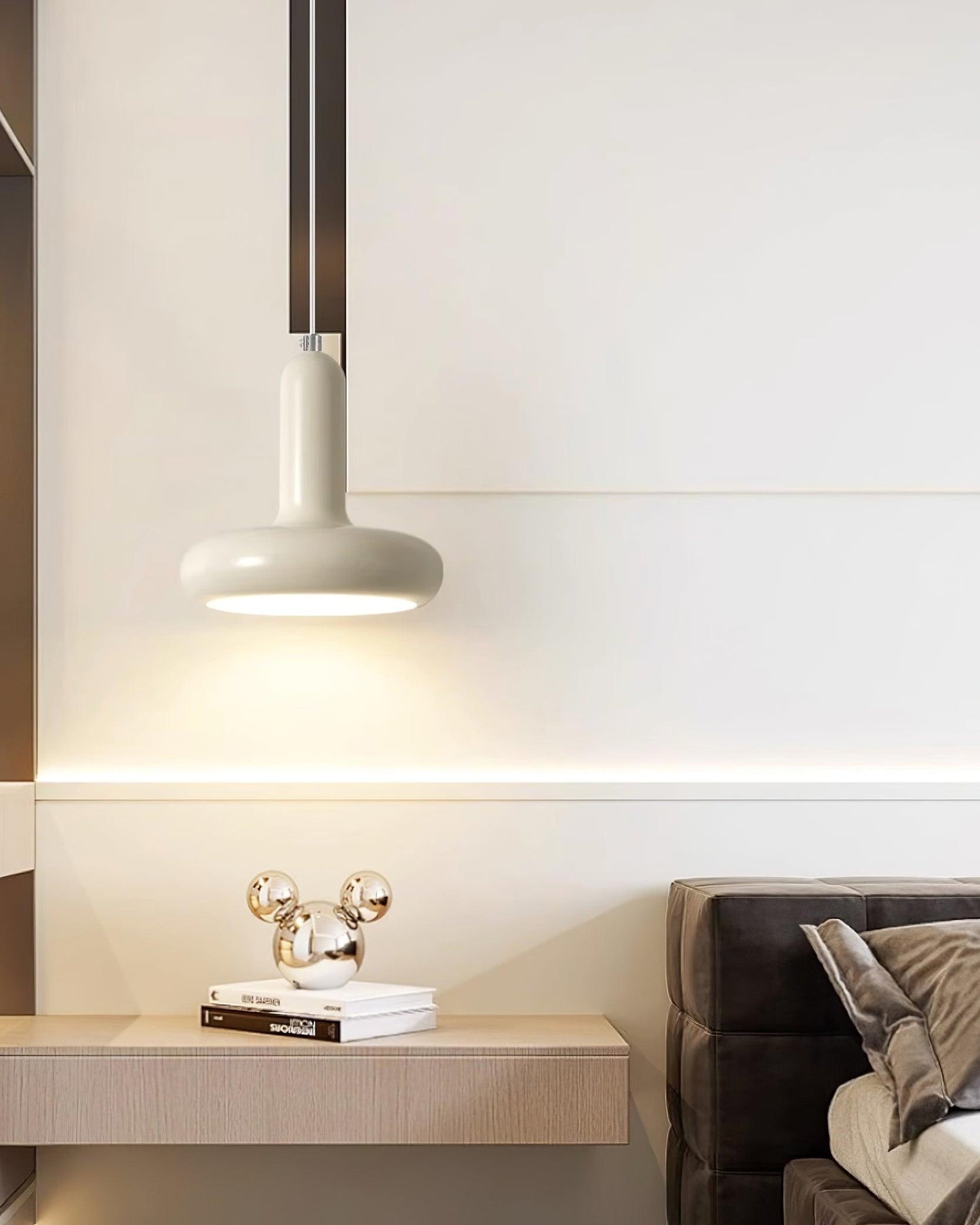 Pendant Lamp Minimalist with Round Donut Shade and Adjustable Cord