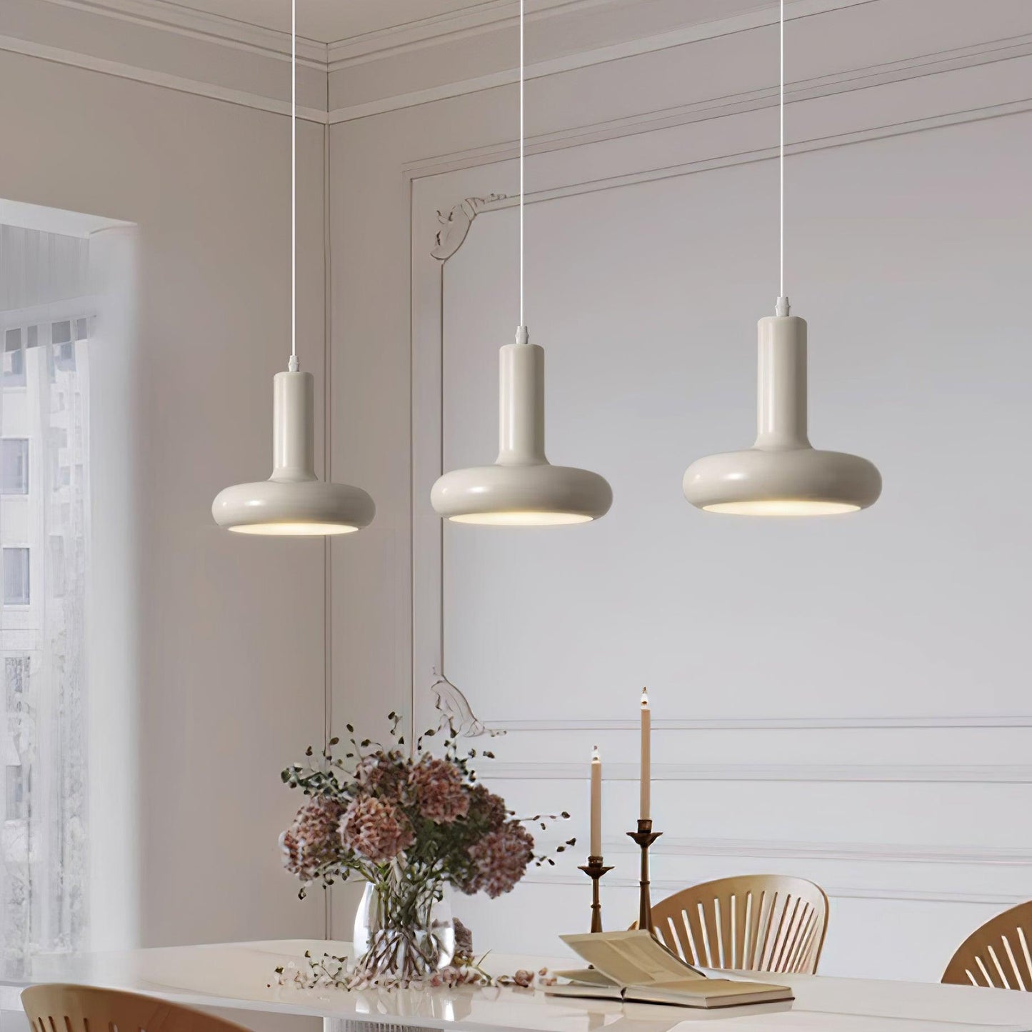 Pendant Lamp Minimalist with Round Donut Shade and Adjustable Cord