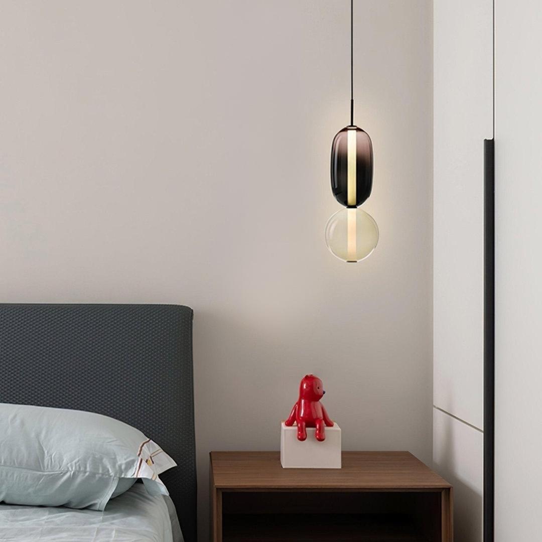 Pendant Lamp Modern Art Deco with Stacked Glass Shades and Adjustable Height