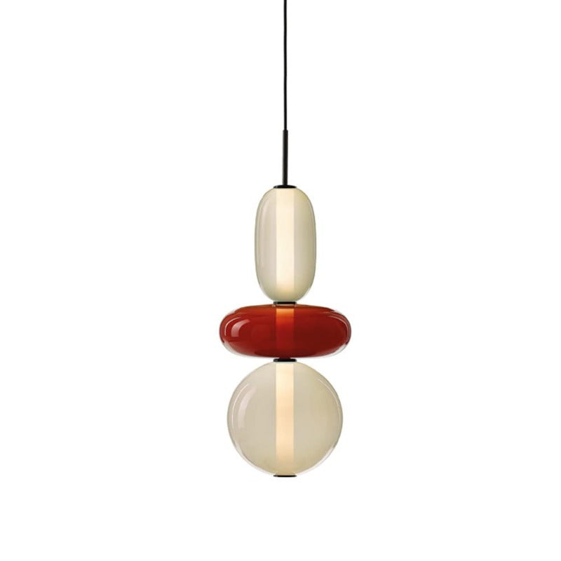 Pendant Lamp Modern Art Deco with Stacked Glass Shapes