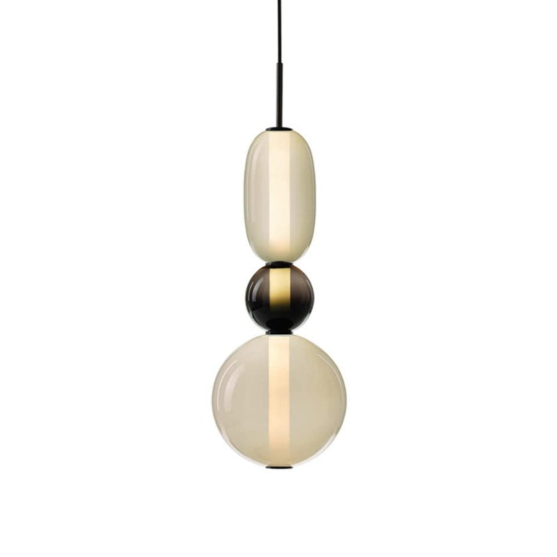 Pendant Lamp Modern Art Deco with Stacked Glass Shapes