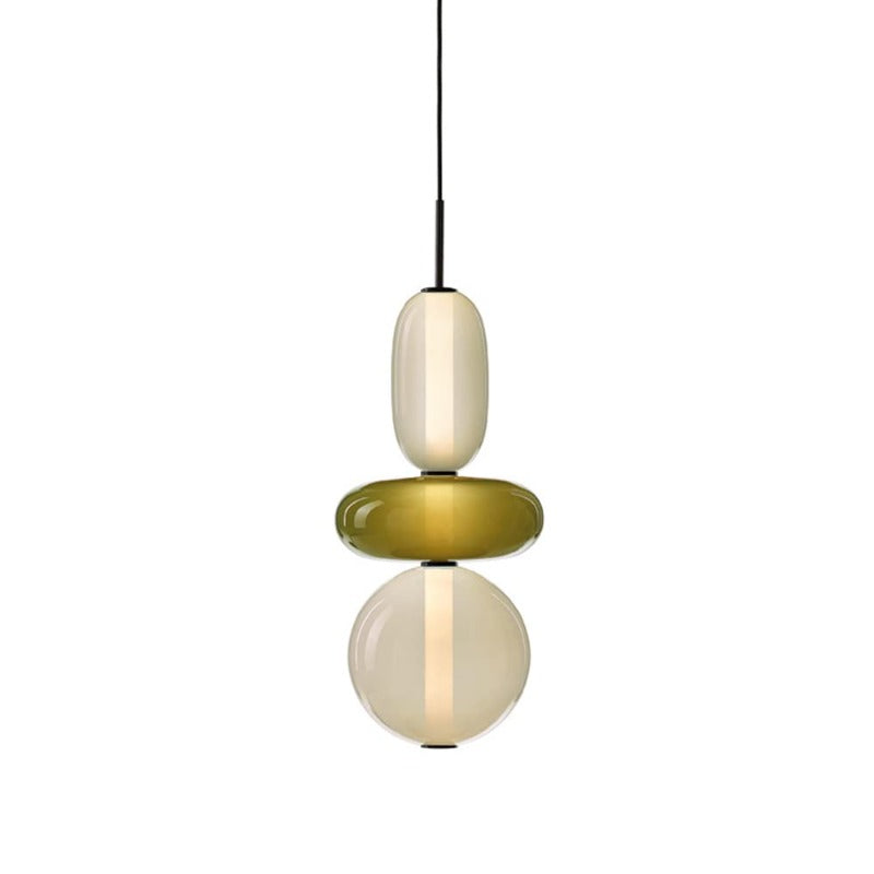 Pendant Lamp Modern Art Deco with Stacked Glass Shapes