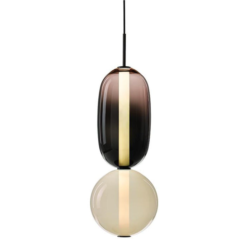 Pendant Lamp Modern Art Deco with Stacked Glass Shapes
